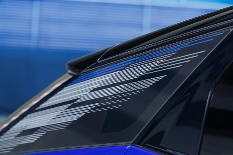 Close-up of the Modern Pattern on the 2026 OPTIQ-V Rear Quarter Glass | Jerry's Cadillac in Weatherford TX
