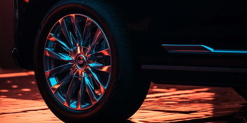 Cadillac Escalade headlight close up