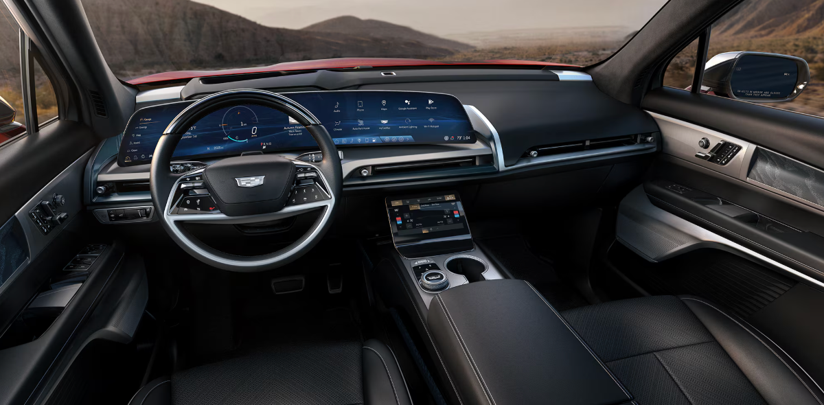 Dashboard display of 2026 Cadillac VISTIQ for sale near Fort Worth, TX