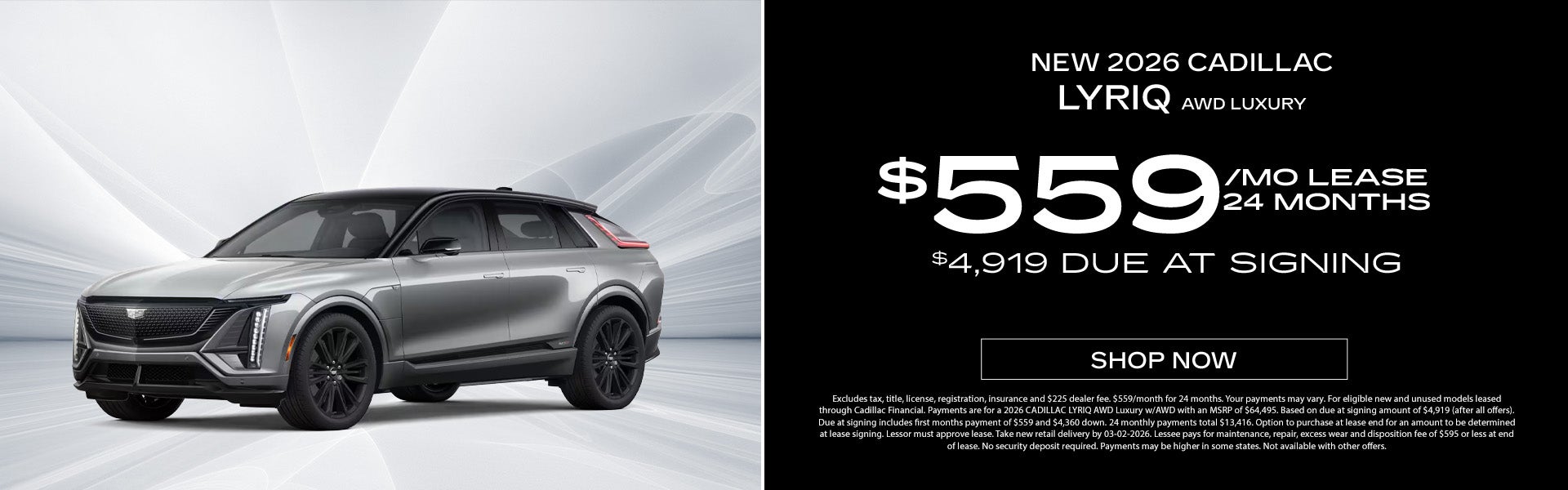 New 2026 Cadillac Lyriq AWD Luxury Offer