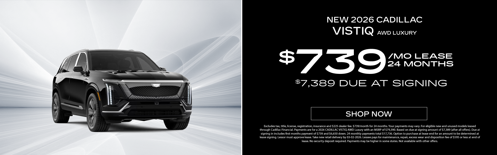 New 2026 Cadillac Vistiq AWD Luxury Offer